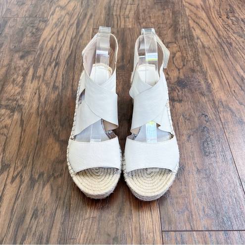 Eileen Fisher  • Willow Espadrille Wedge Sandal beige Bone leather jute heel