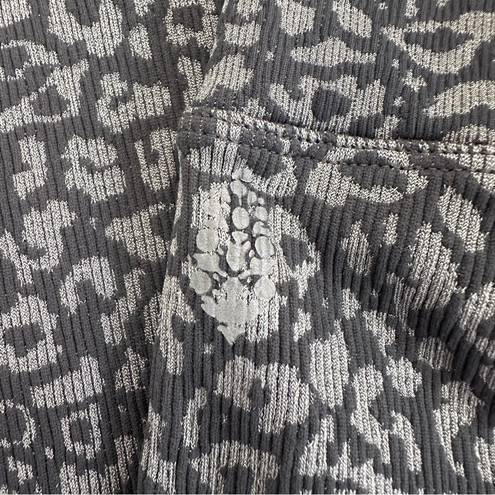 Free People Movement  Good Karma Leopard Print Leggings in Carbon NWT Size XS