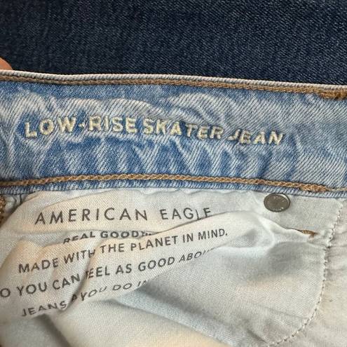 American Eagle  Low Rise Skater Jean Cropped Denim Jeans Light Wash Size 8 Short