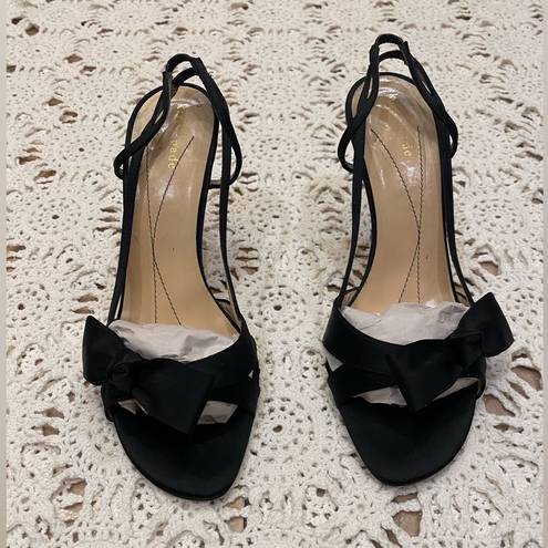 Kate Spade strappy heels black satin size 7.5