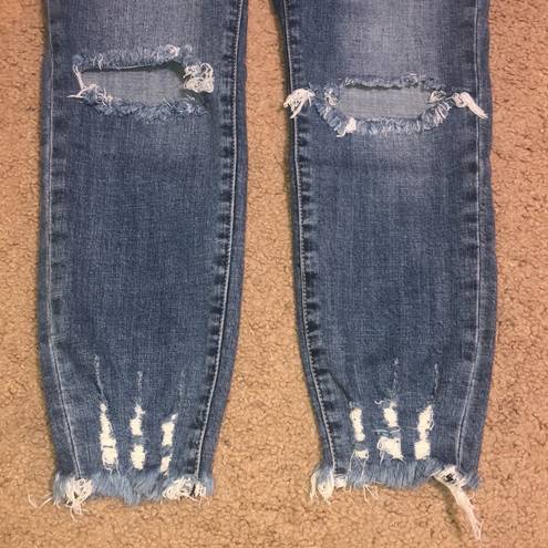 One Teaspoon  High Waist Raw Fray Destroyed Distressed Freebirds II Ankle Jean 28