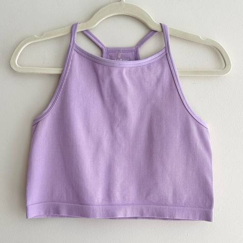 Krass&co J.o& Light Support Seamless Rib Knit Tank Top, Lilac/Lavender Tank, Size M-L