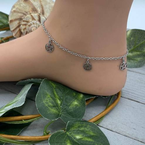 Stainless Steel Anklet With Pentacles Ankle Bracelet