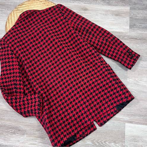 Houndstooth Vintage red & black  double breasted blazer jacket