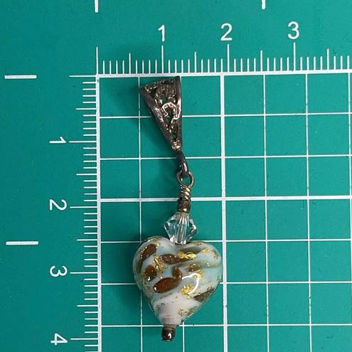 Art Glass Multi Colored Heart Necklace Pendant