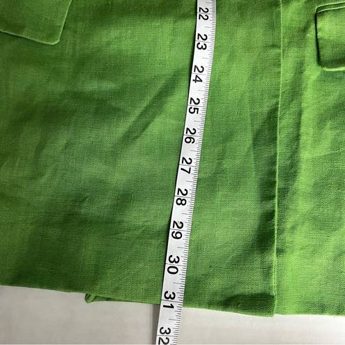 Mango Linen Blazer Lapel collar Green size XXL