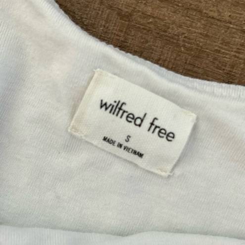 Wilfred Free  aritzia white thin spaghetti strap crop tank top