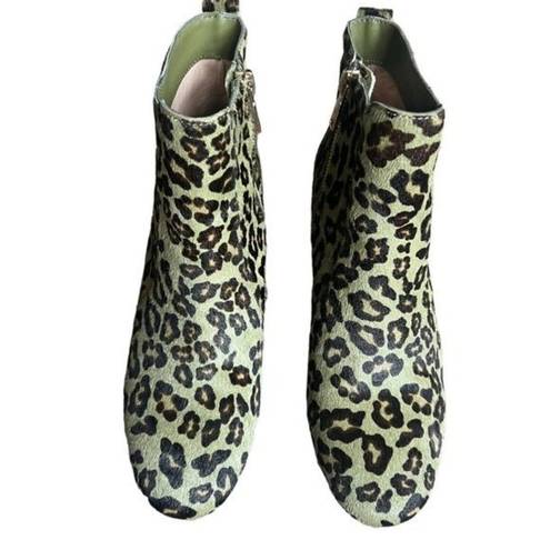 Jack Rogers  booties cow fur cheetah print 6 1/2 Medium heeled