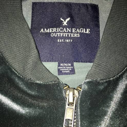 American Eagle NEW  Outfitters Velvet Bomber Jacket size M Grey