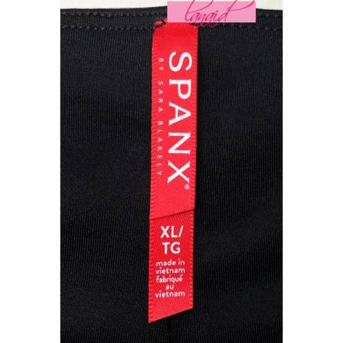 Spanx Faux Leather Pencil Skirt Very Black Shiny Stretchy Shapewear Edgy Moto XL