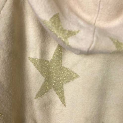 Torrid  Ivory & Metallic Gold Starry Jacquard Knit Hooded Sweater Size 1X