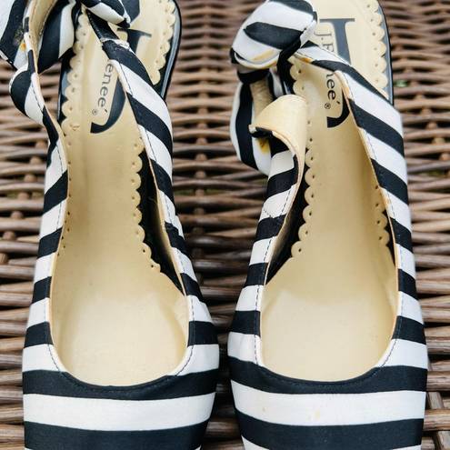 J Brand J Renee black/white striped heels 6.5 M