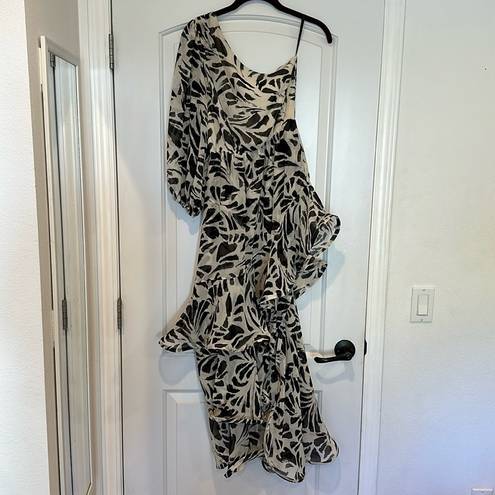 Alexis  for Target Botanical One Shoulder Ruffle Dress Sz XXS