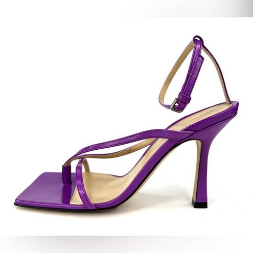 Bottega Veneta  Stretch Strappy Purple Leather Heel Sandals Size EU 35.5