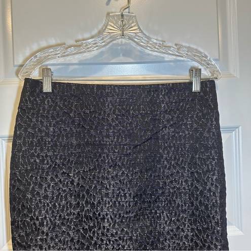 ABS Allen Schwartz ABS Platinum Black/Blue Animal Print Pencil Skirt size 6