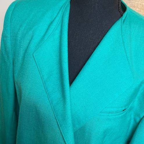 VINTAGE Shamrock Emerald Green Oleg Cassini Blazer Size 10