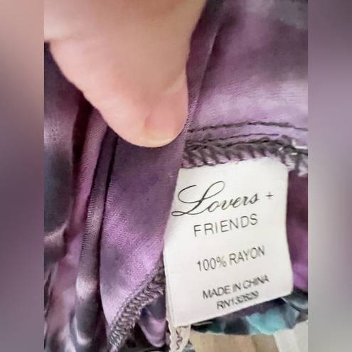 Lovers + Friends  Purple Tie-Dye Sleeveless Cut Out Tank Top Size XS