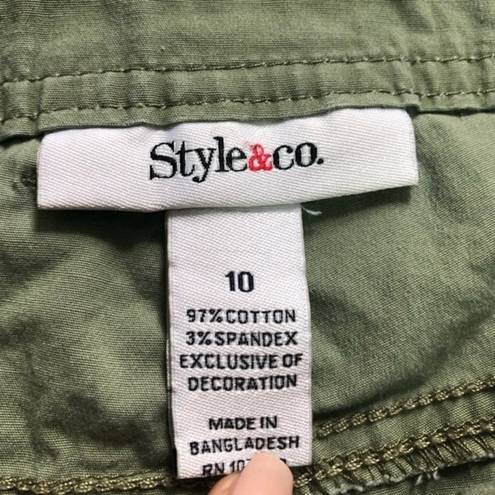 Style & Co  Olive Green High Rise Cargo Pants