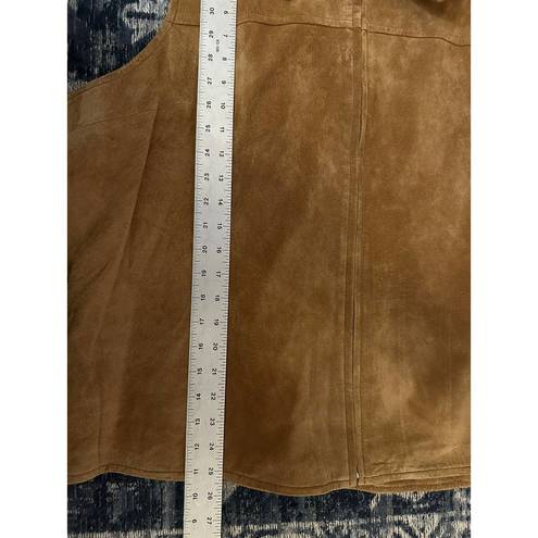 St. John’s Bay ST JOHN'S BAY Women’s Plus 24W Genuine Suede Brown Full Zip Vest Washable VTG