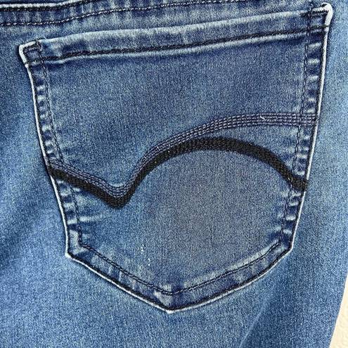 Lee  Riders Mid Rise Bootcut Jeans Dark Wash Embroidery Stretchy 6M 27 Waist