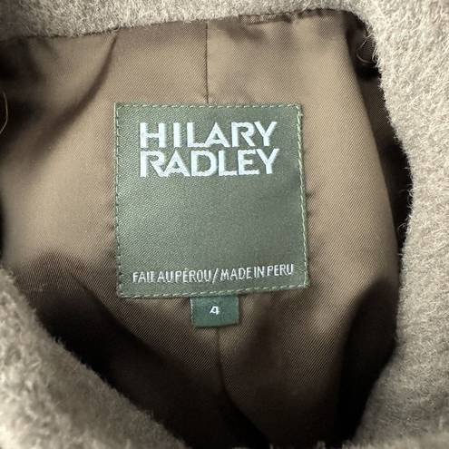 Hilary Radley  Coat Womens 4 Gray Alpaca Wool Pea Coat Neutral Minimalist Preppy