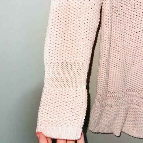 Ann Taylor LOFT 100% Cotton Light Pink Knit Tunic Sweater