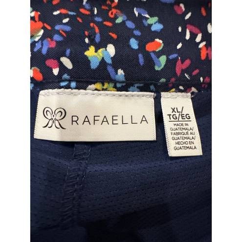 Rafaella  Skort Short Blue Floral A- Line Pull On Size XL
Stretch