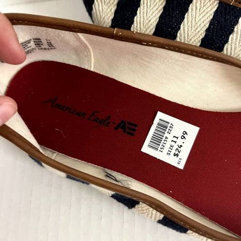 American Eagle  Outfitters Striped Slipped On Boat Shoe Flats Size 11