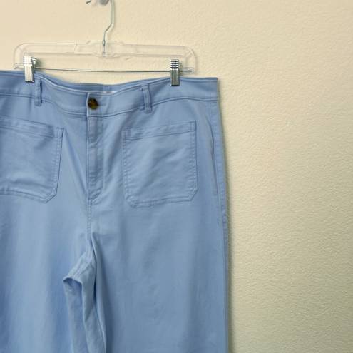 Loft [] Periwinkle Blue Palmer Wide Leg Patch Pocket High Rise Twill Pants Sz 16