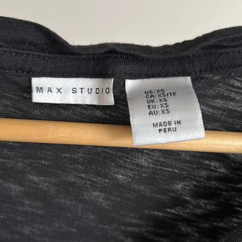 Max Studio Black V Neck Tee