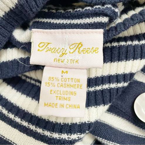 Tracy Reese  Cashmere Blend Navy & Ivory Nautical Striped Sweater Size Medium