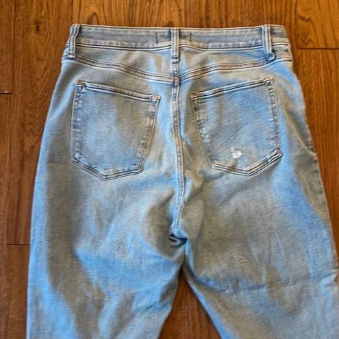 Abercrombie & Fitch  super skinny ankle high rise distressed knee jeans 12