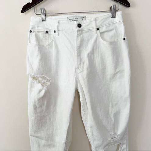 Abercrombie & Fitch  Mom Jeans Distressed White Jeans Size 8R Preppy