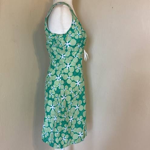 Patagonia Water Girl Green Floral Women’s Back Zip Mini Swim Dress Size 6