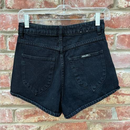 Rolla's Rolla’s Dusters Black Denim High Waisted Button Up Shorts Size 25 REVOLVE