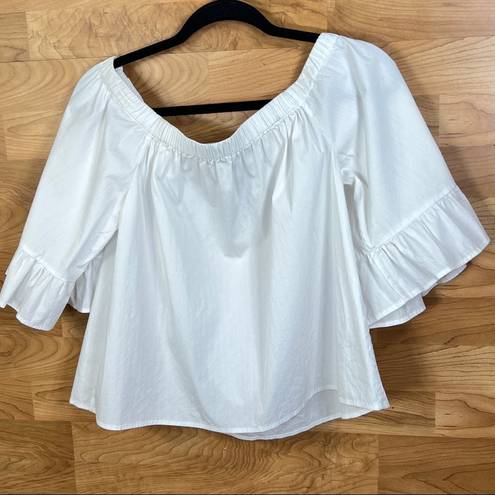 Rebecca Minkoff  Size Medium White Off the Shoulder Cropped Top