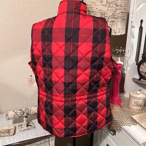 St. John’s Bay St. John's Bay Puffer Vest plaid NWT