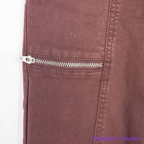 Pistola NEW  Women's Zip Pocket Hannah Cargo Skinny Moto Jeans Burgundy, 25