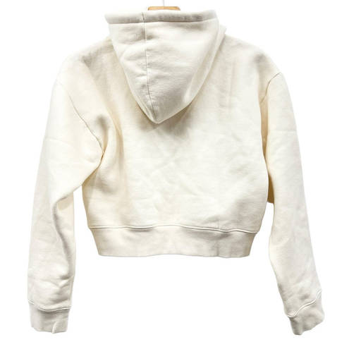 J.Crew  Heritage fleece cropped hoodie in Ivory BW072 size M NWT