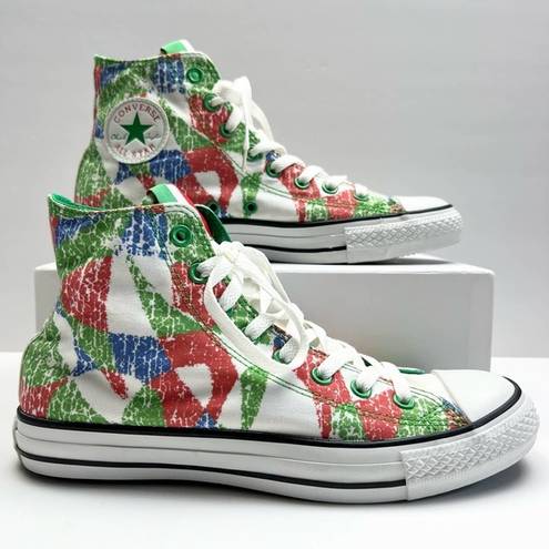 Converse  Chuck Taylor All Star High Top Sneakers 10 Women's Green Red Blue Shoes