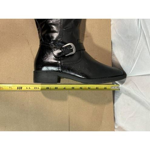 Wear Ever Julia Black Knee High Boots Riding Moto Boots Sz 6.5 W