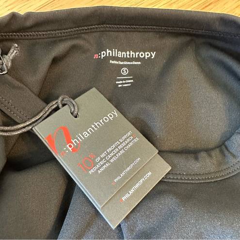 n:philanthropy  Roxbury Cutout Cropped Top Black size Small NWT Long Sleeves