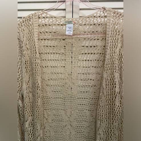 Vivid Collection of NY Long Beige Crocheted Duster