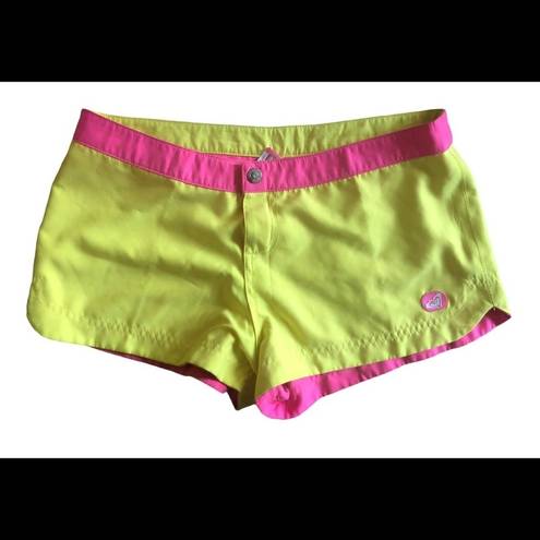 Roxy Reversible Beach Board Shorts Sunny Yellow & Pink Sz. 3 Spring Break Vacay