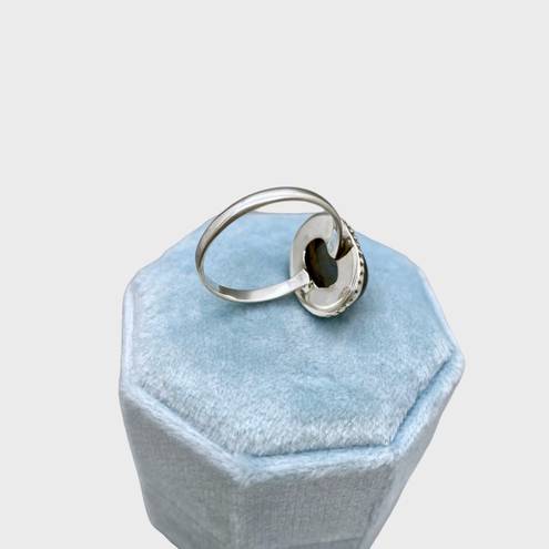 Sterling Silver Handmade Genuine Labradorite Ring - Sz 8.5