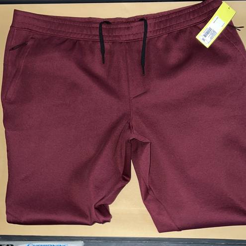 All In Motion  Mens Tech Jogger Pants Red berry Moisture Wicking Athleisure 2XL