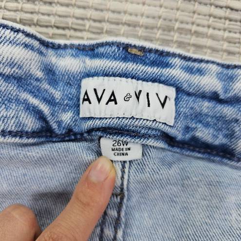 Ava & Viv  Womens Plus Size 26W Acid Wash Stretchy Denim Jean Shorts