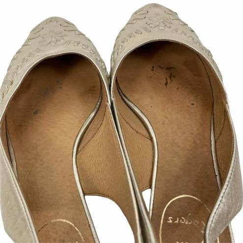 Jack Rogers  Gold Rory Slip On Slingback Flats Pointed Toe Size 7M