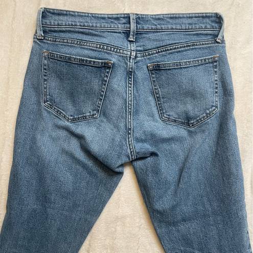 Gap  Girlfriend Raw Frayed Hem Denim Jean Cropped Dark Indigo Women’s Size 26