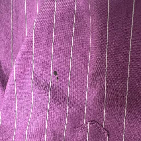 Krass&co NY &  3/4 Sleeves Button Front Striped Purple Shirt Women's Size Large Office